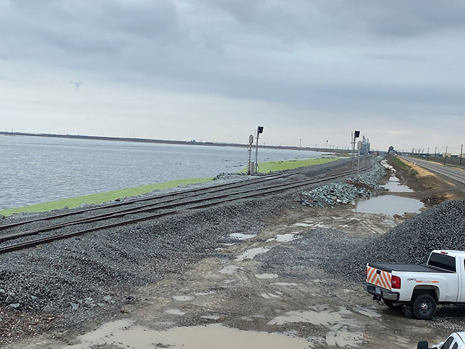 Flooded area in West Angiola, California