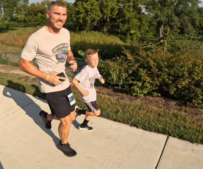 Hufferd and his son ran a 10K together. 